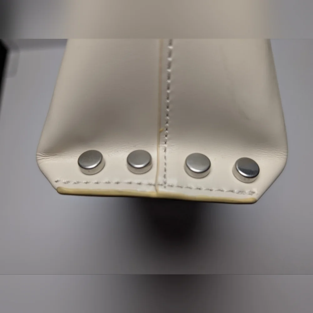 Small White leather AllSaints Anais Pouch Makeup Case (W/ Free Diptyque Samples)